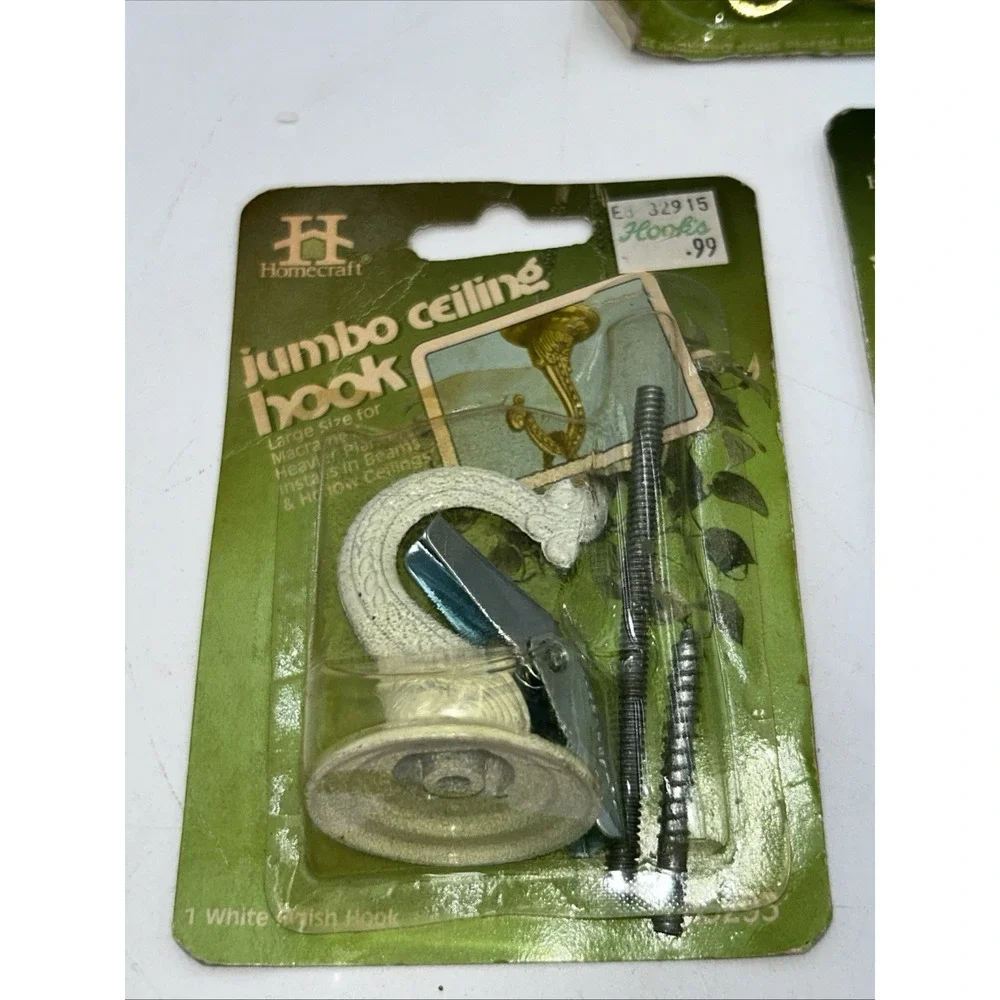 Vintage NOS Homecraft Jumbo Ceiling Hooks And Decorative Planter Chain 1980's